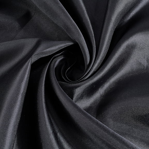 59.06 Inch Black Silk Fabric Soft Polyester Satin Cloth by The Yard Vintage Breathable Solid Color Wide Silky Fabrics