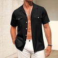 thumbnail image 3 of Zimjoy Mens Casual Shirts Short Sleeve Button Down Shirt Lightweight Summer Shirts, Black XL, 3 of 4