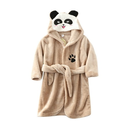 

Girls Boys Pajamas Flannel Kids Warm Sleepwear Hooded Toddler Bathrobes Night-Robe Cartoon Baby Girls Coat&jacket House Coat Kids
