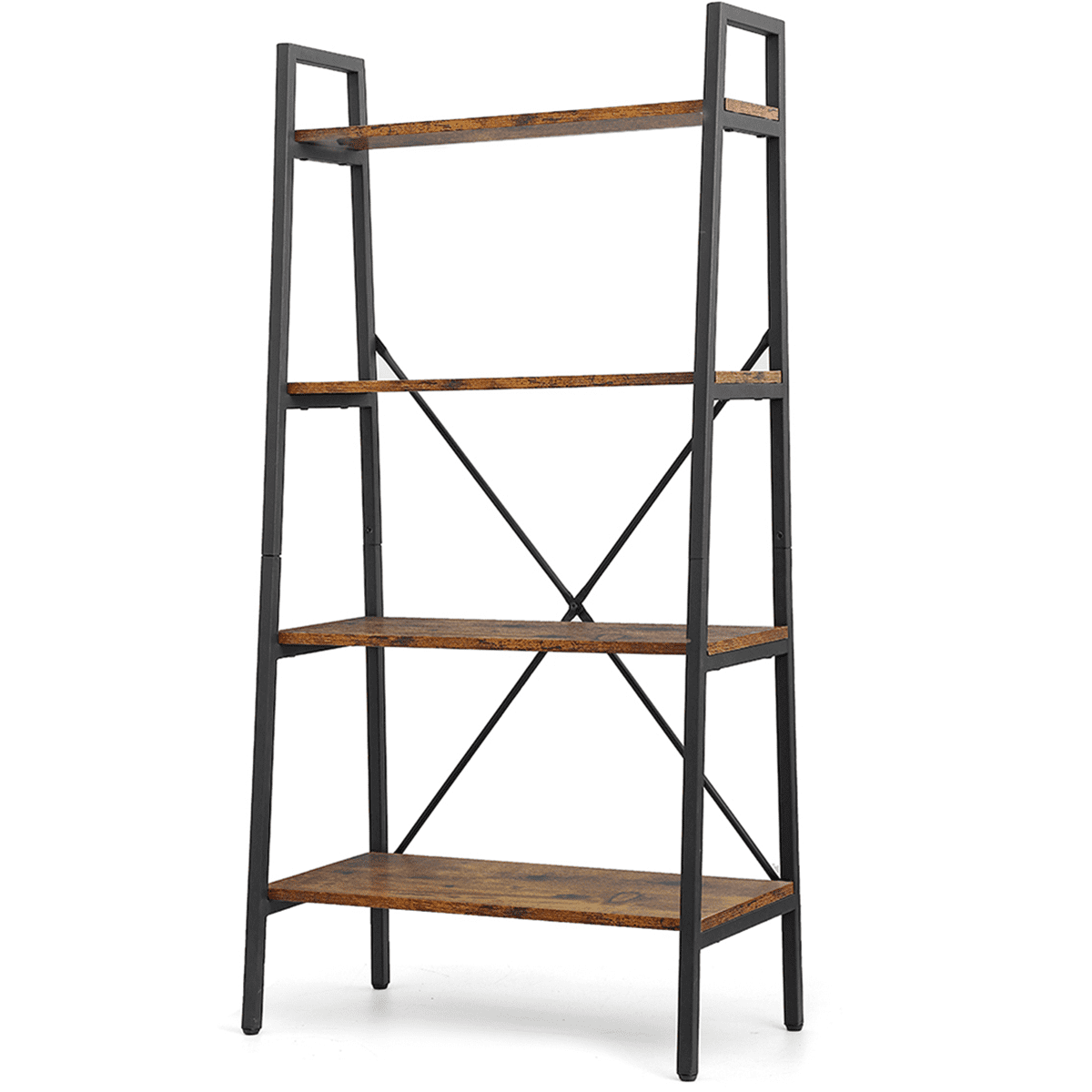 89cm Rustic Wooden Ladder Style 3 Tray Stand Book Shelf Ornamental Display 