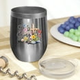 thumbnail image 2 of She Is Strong Proverbs 31 25 Bible Verse with Watercolor Cross & Flowers Art Merch Gift, Stainless Steel 12oz Wine Tumbler, 2 of 5