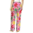 thumbnail image 3 of Colorful Marijuana Leafs Women'S Pajama Pants Drawstring Pj Bottoms Pants With Pockets 3x-Large, 3 of 6