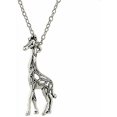 thumbnail image 2 of Giraffe Large with Body Spots Three Legs on Silver Chain Necklace (Silver), 2 of 4