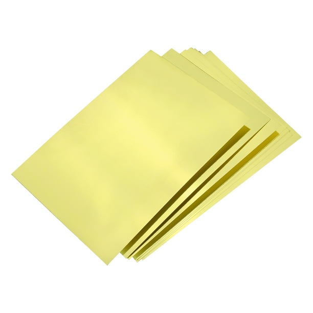 Uxcell 10 Paquete de Hojas de Cartulina de Foil Metálico 8 Pulgadas x 11 Pulgadas, Tono Dorado