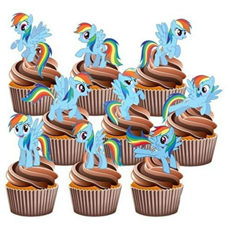 12 My  Little  Pony  Rainbow Dash Edible Cup Cake Toppers 