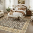 thumbnail image 3 of UERMEI 6'x9' Washable Area Rugs for Living Room,Vacuum Friendly, Non-Silp Low-Pile Rug for Bedroom, Boho Home Decor Carpets, Brown, 3 of 12