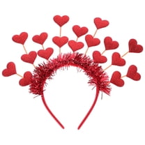 Valentine's Day Red Heart Headband for Women, Adjustable Fabric Hair Accessory for Weddings, Parties, and Celebrations