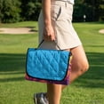 thumbnail image 4 of COEQINE Golf Cart Seat Blanket Towel, Folds Compact for Carrying, 51.2x30.3 Inch Fit for EZGO/Yamaha/Club Car, 4 Compartment Storage, Quilted Comfort Layer, Pink Blue Hawaiian Palm Tree, 4 of 8