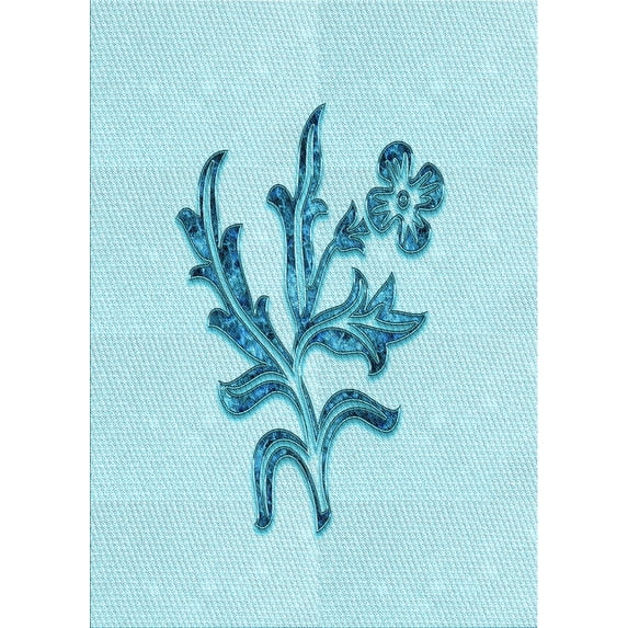 Ahgly Company Indoor Rectangle Patterned Electric Blue Area Rugs, 8' x 12'