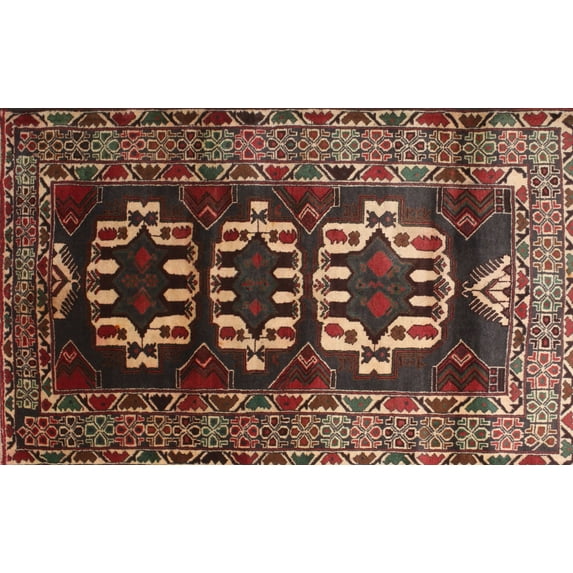 Ahgly Company Machine Washable Indoor Rectangle Traditional Dark Gold Brown Area Rugs, 3' x 5'