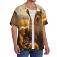 thumbnail image 2 of Sikiie Pastoral Sunflower Corgi Men's Wrinkle Free Untucked Cuban Shirt Business Casual Button Down Shirts Short Sleeve ShirtLarge, 2 of 5