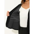 thumbnail image 5 of INSPIRE CHIC Women's Work Office Belted Notched Lapel Long Sleeves Velet Blazer S Black, 5 of 5