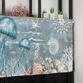 thumbnail image 6 of Teal Coastal Jellyfish Valances for Windows Farmhouse Kitchen Curtains Valances Rod Pocket Valance Curtains for Kitchen Windows Nautical Ocean Starfish Coral Window Valances for Bathroom 42"x12", 6 of 6