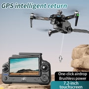 GPS RC Drone with 7.2 Display Remote, 4K Dual Cameras, 3-Axis Gimbal, 360° Obstacle Avoidance, 45Min Flight, Brushless Motor, Foldable Quadcopter, 2 Batteries & Carry Bag, Payload ≤1lb, Optical Flow