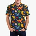 thumbnail image 2 of Balery Dinosaurs in Space Printed Men’s Short Sleeve Polo Shirt, Midweight Men's Shirt,Golf Polo shirts -3X-Large, 2 of 8