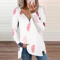 thumbnail image 2 of Camisas Para Mujer Camisetas de Gran Tamaño Manga Larga Casual Moda Cuello en V Flores Estampadas Fuera Del Hombro Blusa Superior Odeerbi ODB135770, 2 of 5