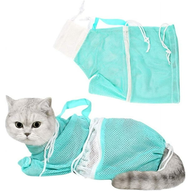 Laklulu Bolsa de baño para Gatos, Bolsa de Ducha para Limpieza de Perros y Cachorros, Bolsa de Aseo para Gatos con sujeción Suave de poliéster Ajustable antimordeduras y antiarañazos para Bañarse,