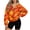 Autumn Maple Leaf Print, variant on Pullover Women Half Zip Hoodies for College Lounge, Vintage Floral Print Fleece Polyester Fabric Fleece lined Hoodies for Women Trendy, Size L