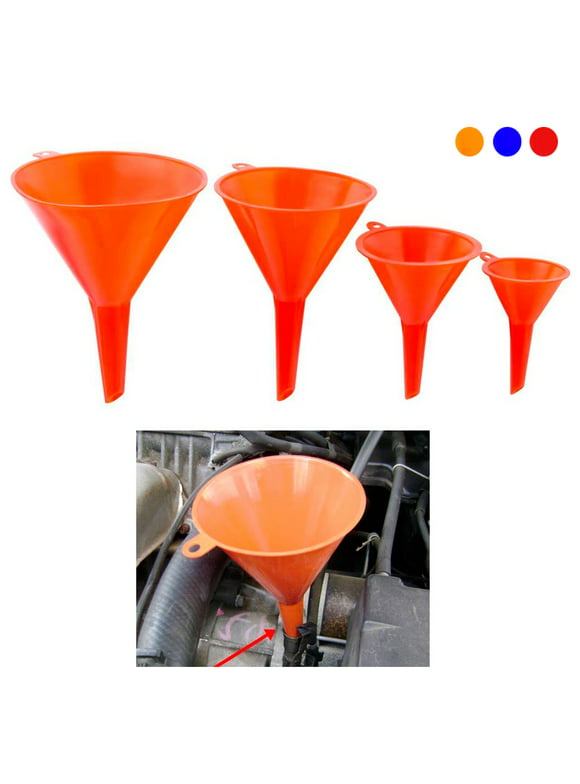 4 Plastic Funnel Set Auto Home Kitchen Garden Engine Oil Water Tool  2" 3" 4" 5"