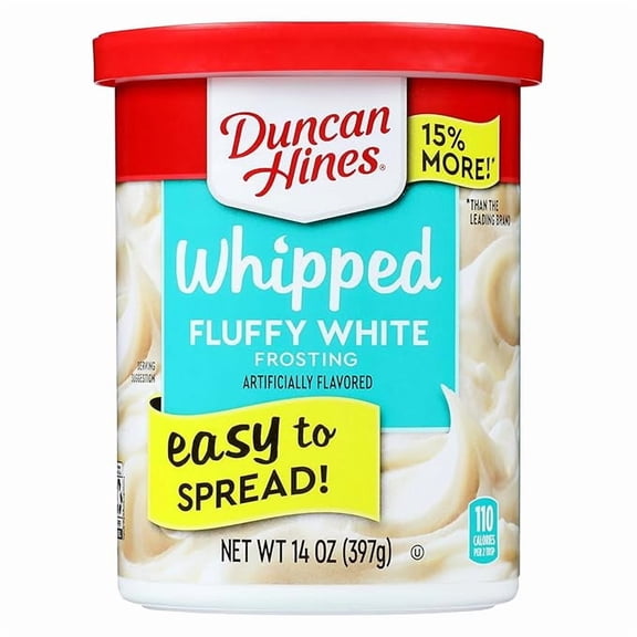 1x Duncan Hines Whipped Frosting, Fluffy White, 14 oz