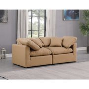 Meridian Furniture Indulge 140 Vegan Leather Modular Sofa in Tan