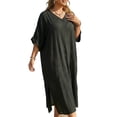thumbnail image 3 of Sentmoon Swimsuit Coverup for Women Swim Cover Up 2026 Summer V Neck Breathable Loose Fit Plus Size Beach Dresses for Work and Weekend, 3 of 8