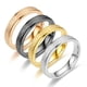 thumbnail image 3 of Anillo sencillo de acero inoxidable esmerilado en oro rosa Anillo de pareja de acero de titanio de moda para mujer, 3 of 6