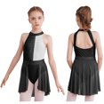 thumbnail image 1 of Alvivi Filles Enfants Justaucorps Robe de Ballet Moderne Contemporain Lyrique Latin Tenue de Danse Costume Noir&Blanc 8, 1 of 7