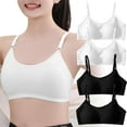 thumbnail image 2 of 4 Pack Big Girls Bra Comfort Flex Girls Thin Cotton Cami Bralettes Girl Training Bra Bras for Teens Bluet Bras for Girls 10-16, 2 of 6