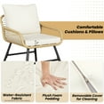 thumbnail image 3 of Yaheetech 4-Piece Boho Style Patio Rattan Conversation Set with Cushions and Pillows, Tan/Cream, 3 of 7