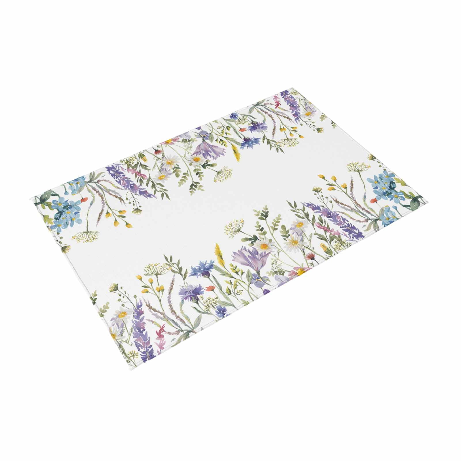 Purple Lavender Outdoor Rug for Patio/Deck/Porch, Non-Slip Large Area Rug 5 x 8 Ft, Spring Pastoral Wildflowers Botanical Indoor Outdoor Rugs Washable Area Rugs, Reversible Camping Rug Carpet Runner