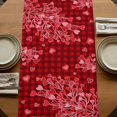 thumbnail image 5 of Table Runners 72 Inches Long Dress Scarves, Valentine's Day Farmhouse Kitchen Table Runner, Coffee Tablerunners, Gnomes Romantic Roses Red Plaid 14x72 Inch, 5 of 9
