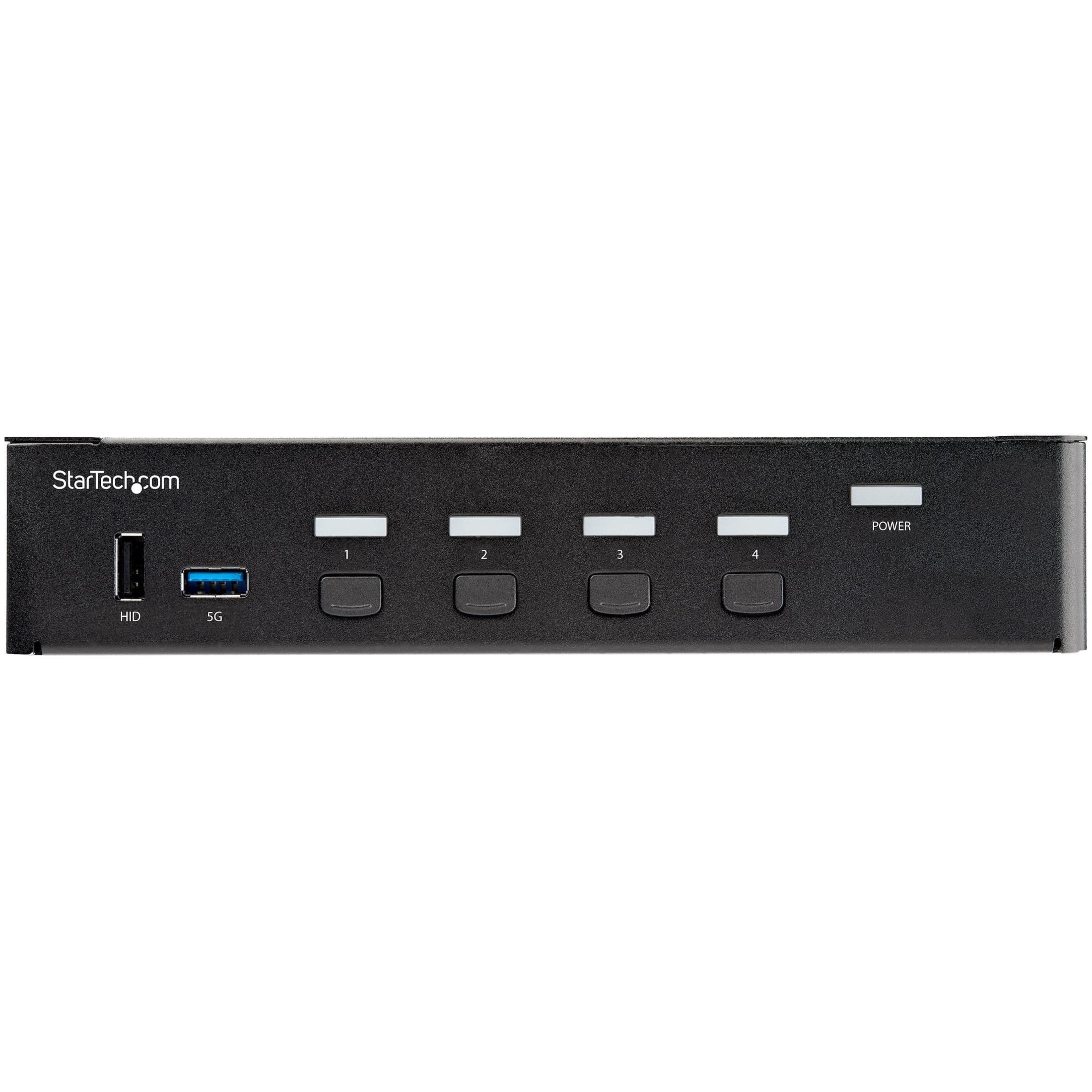 StarTech 4 Port HDMI KVM Switch 4K 60Hz UHD HDR HDMI 2.0 Single Monitor 2 Port USB 3.0 Hub 4x USB HID Audio Hotkey Switching TAA SV431HU34K6