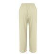 thumbnail image 5 of EDFBUYKRS Female Women Pants Casual Teacher Pants for Women High Waisted Women Linen Casual Pants Summer Wide Leg Loose Drawstring High Waist Wide Leg Pants with Pockets Xxl, 5 of 9