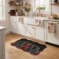 thumbnail image 4 of Scalloped Door Mat 16"x24", Red Green Christmas Tree Absorbent Non Slip Welcome Mats for Front Door, Xmas Buffalo Plaid Winter Snowflakes Diatomaceous Entryway Rug for Bathroom Kitchen Sink Entrance, 4 of 9