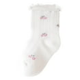 thumbnail image 3 of Maean 4 Pack Little Girls Cotton Socks Ruffle Hem Cute Ankle Crew Floral Printed Sock 1-5 Years, 3 of 6