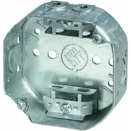 Thomas & Betts 54151A 4 x 1.5 in. Octagon Box with 0.5 in. Knockouts & Non-Metallic Cable Clamps