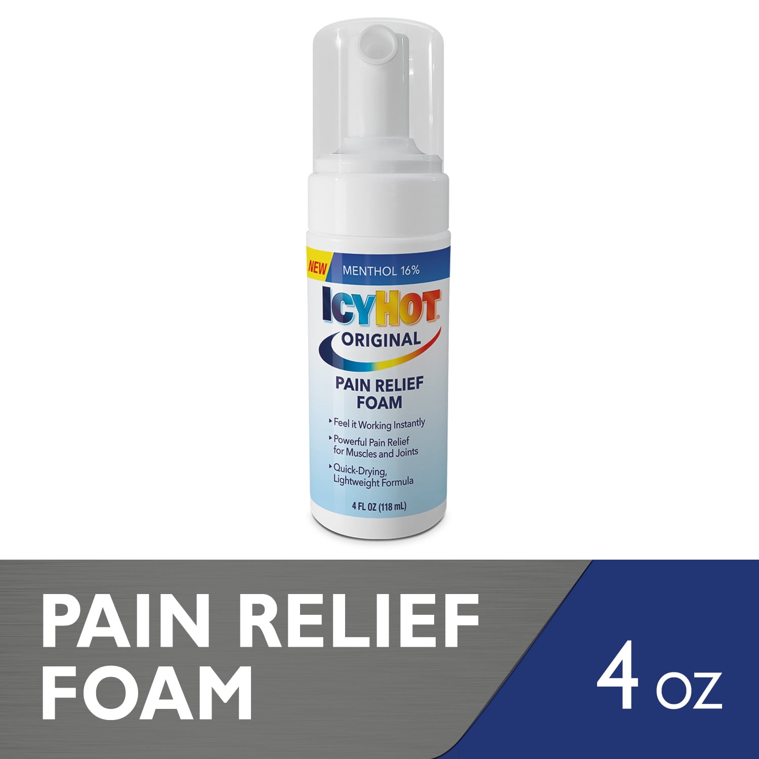 Icy Hot Medicated Menthol Foam Spray 4 Fluid Ounces