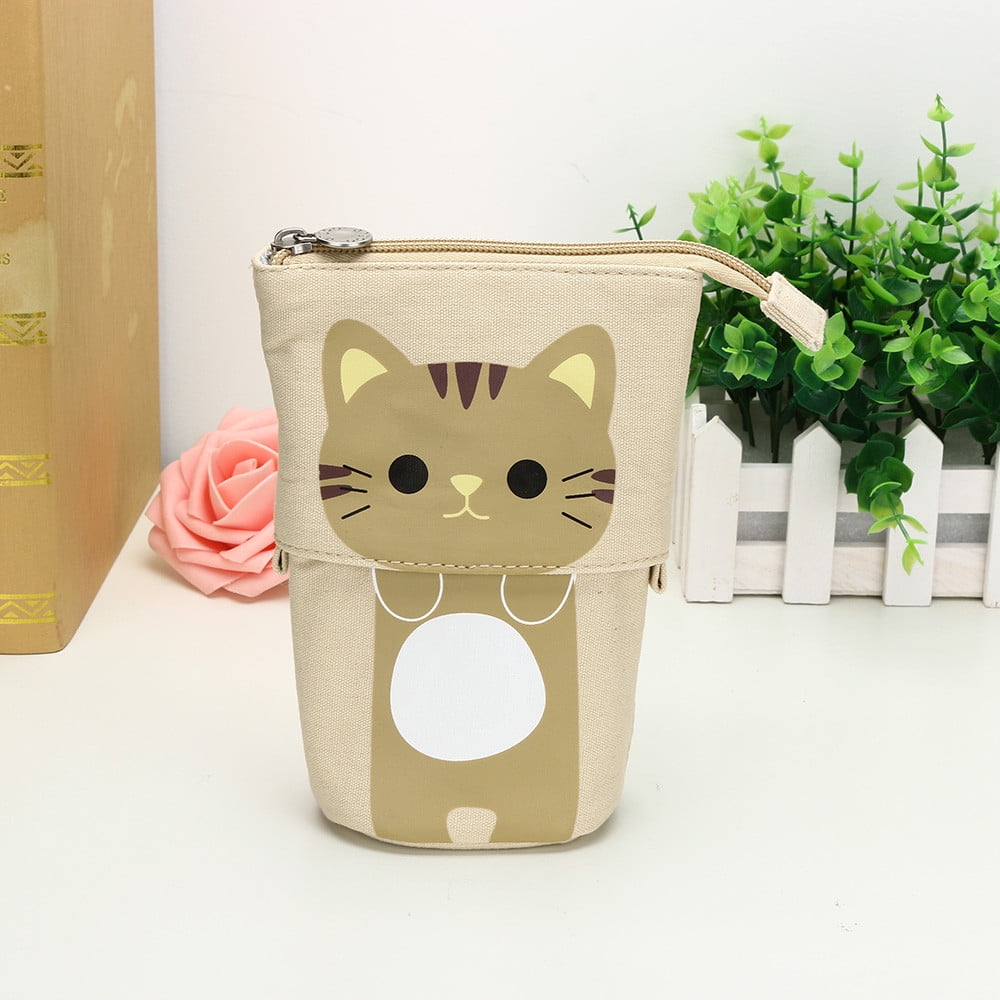 1PC Store Pencil Case Box Cartoon Cute Cat Telescopic Pencil Bag