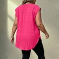 thumbnail image 3 of AKOEE Plus Size Tank Tops Womens Sleeveless Loose Fit One-button V Neck Tunics Solid Casual Summer Blouses (2XL, Hot Pink), 3 of 7