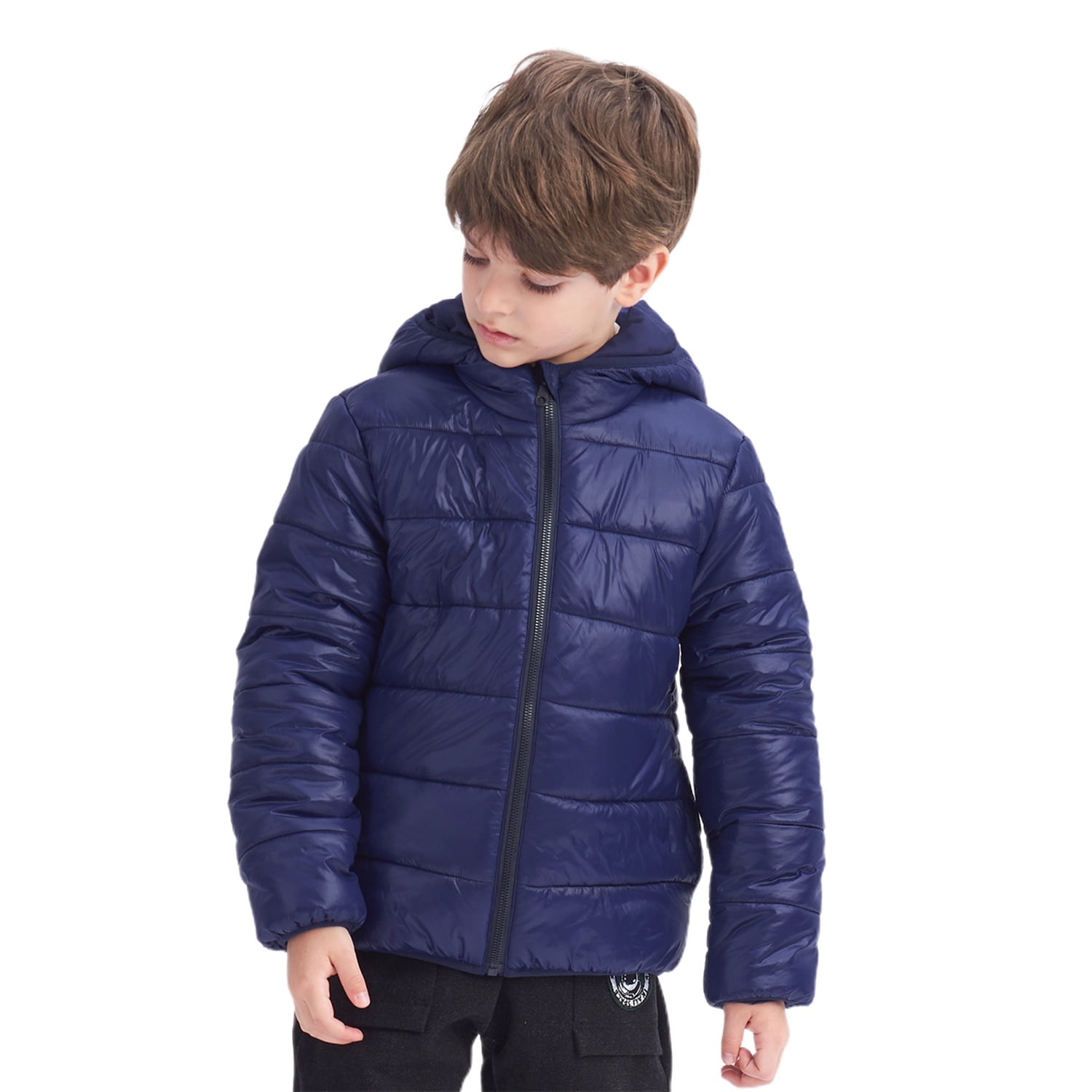 IKALI Boys Winter Puffer Coat Kids Hooded Outwear Quilted Warm Jacket ...
