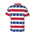 thumbnail image 3 of Balery American Patriotic Stars And Stripes Print Men's Hawaiian Shirts Short Sleeve Beach Shirt Relaxed Fit Vacation Button Down Shirts-3X-Large, 3 of 9