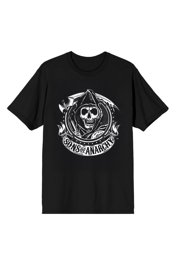 Sons Of Anarchy Reaper Gear Adult Black Crew Neck Short Sleeve T-shirt-3XL