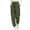 Army Green, variant on Inleife Women Solid Cuffed Cargo Jogger Pants, Elastic Drawstring High Waist Casual Tapered Track Pants with Side Cargo Pockets, Loose Outdoor Loungewear Athletic Pants for Daily Streetwear