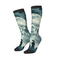 thumbnail image 2 of Fotbe Scary Moon And Clouds print Women's Men's Novelty Crew Socks Cotton Socks Knee High Socks for Walking,Running,Nurses,Pregnancy, 2 of 8