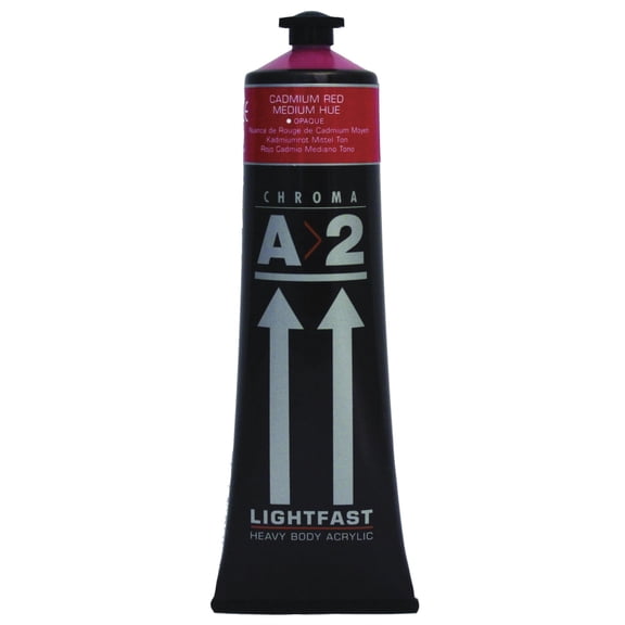 Chroma A>2 Lightfast Heavy Body Acrylic Paint, 4 Ounces, Cadmium Red Medium Hue
