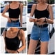 thumbnail image 4 of Top corto liso y Sexy para mujer, camiseta sin mangas informal para mujer, ropa de calle sin mangas, Tops de calle para discoteca, 4 of 4