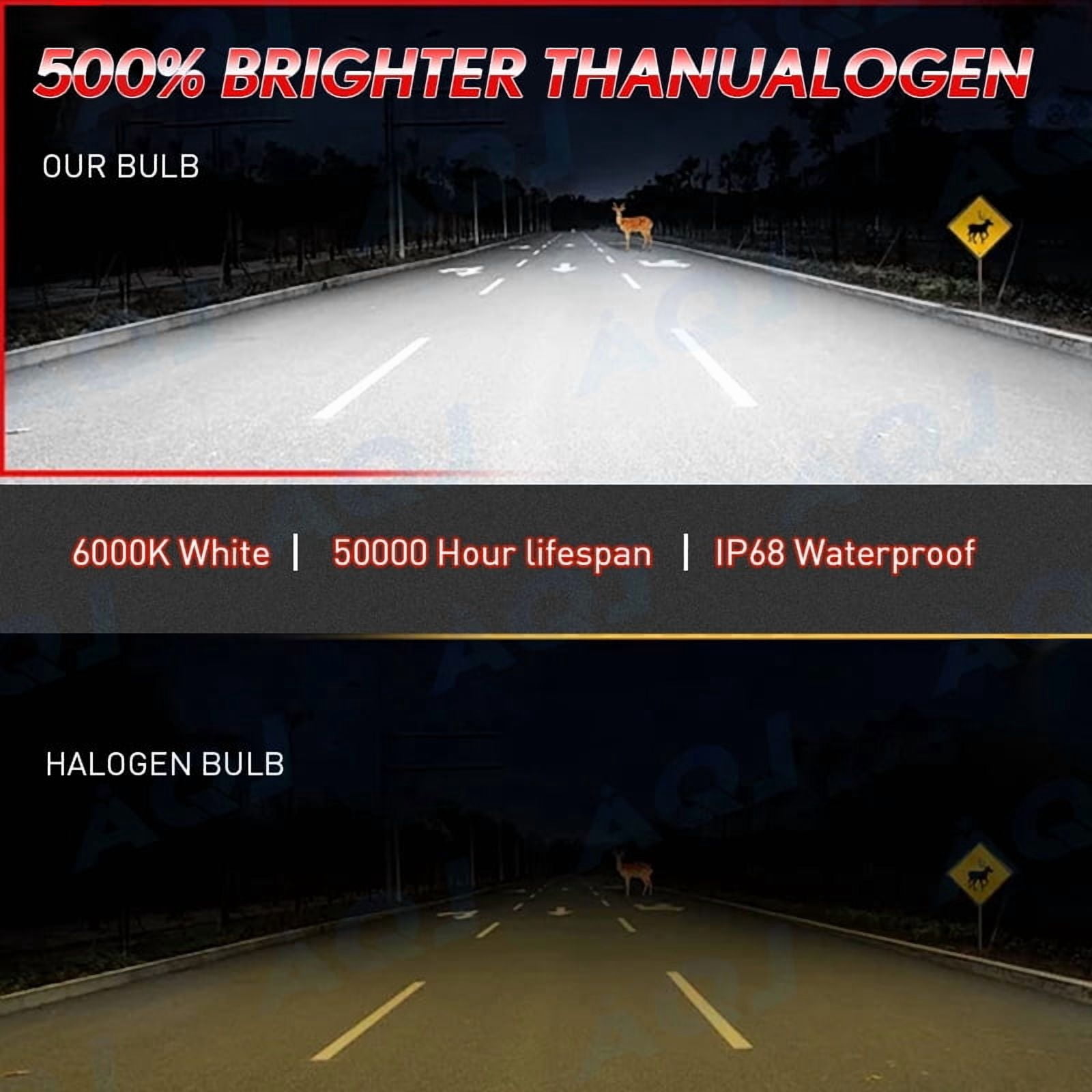 Compatible with Dodge Durango 2014-2020 LED Headlight Bulbs KIT High Low Beam Combo (Pack of 4) , 6500K White 10,000LM Super Bright, Plug and Play