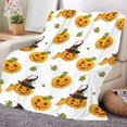 thumbnail image 1 of Halloween Pumpkin Pattern Blanket, Modern Flannelette Warm Blanket For Bedroom, 1 of 7