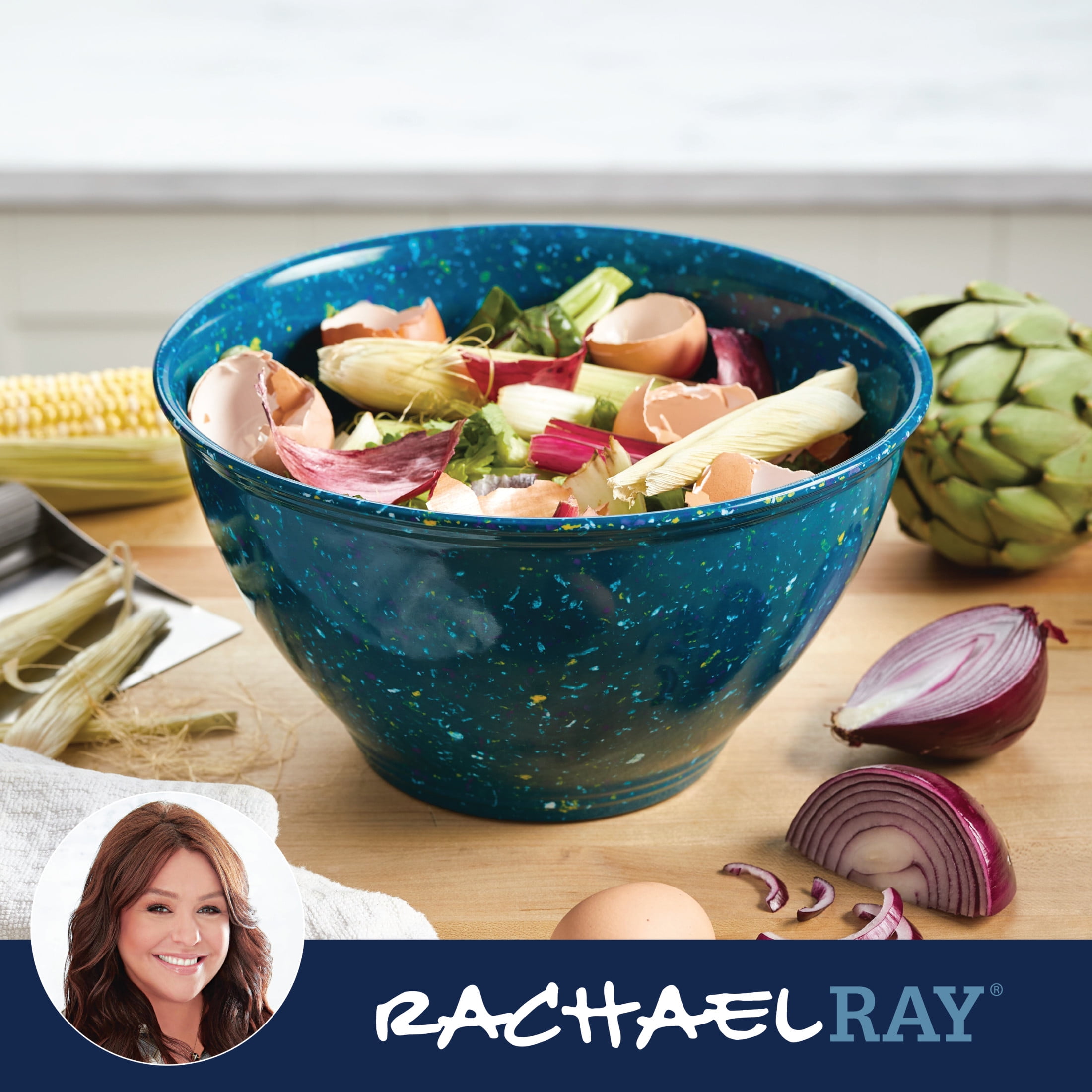 Rachael Ray Kitchenware Garbage Bowl, Marine Blue